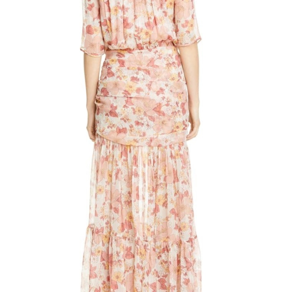 Veronica Beard Pink Floral Wrap Maxi Dress - Picture 3 of 8